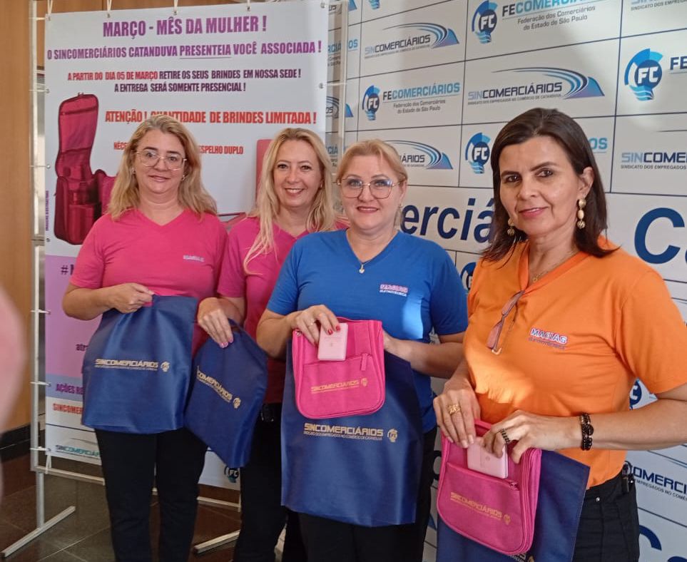 Sincomerciários Catanduva  entrega em março brindes as comerciárias associadas