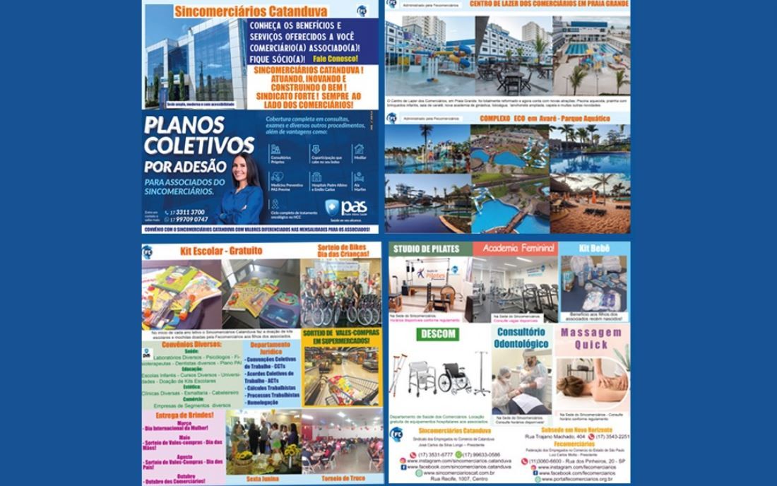 Sincomerciários de Catanduva entrega folder contendo benefícios e serviços oferecidos à categoria