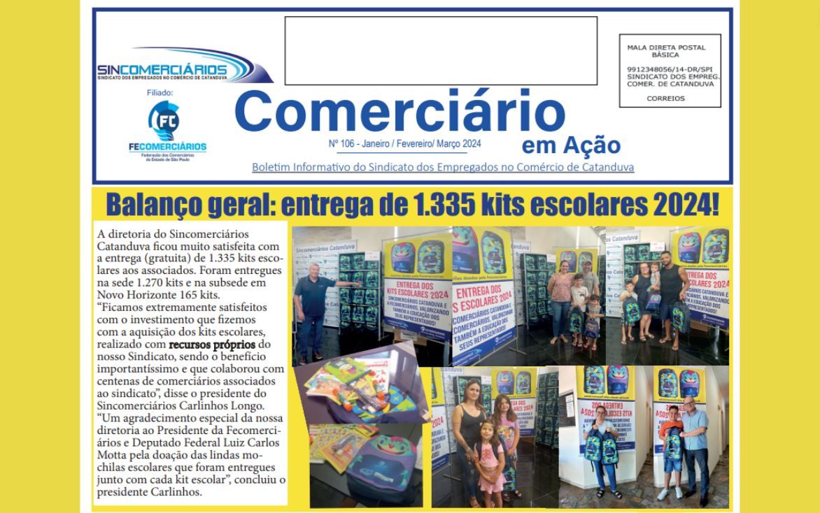 Nova edição do Informativo do Sincomerciários Catanduva começa a ser distribuído