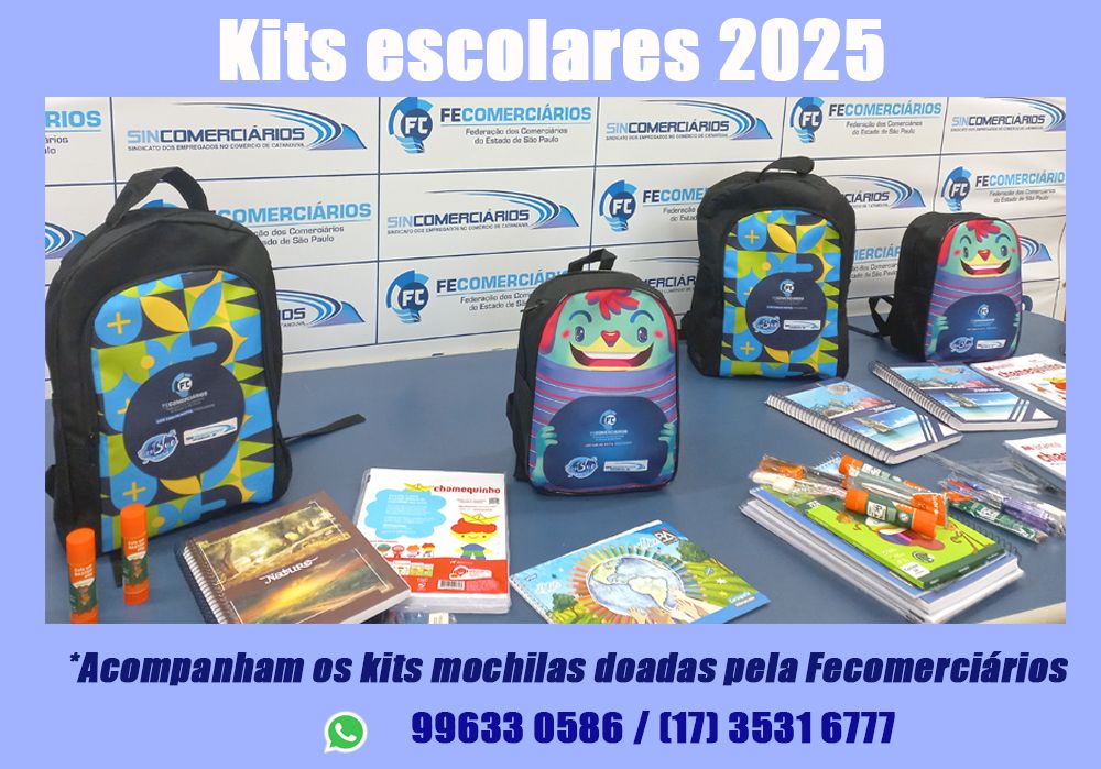 Inscrições para kits escolares gratuitos estão abertas no Sincomerciários Catanduva