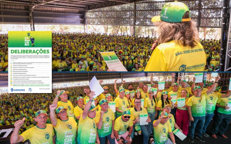 Emoção ‘verde e amarela’ marca o 1º de Maio dos Comerciários com a aprovação de 12 deliberações