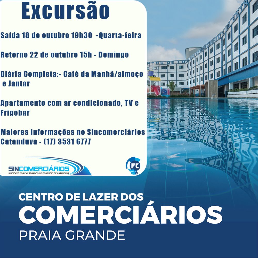Sincomerciários Catanduva realizará excursão para Praia Grande