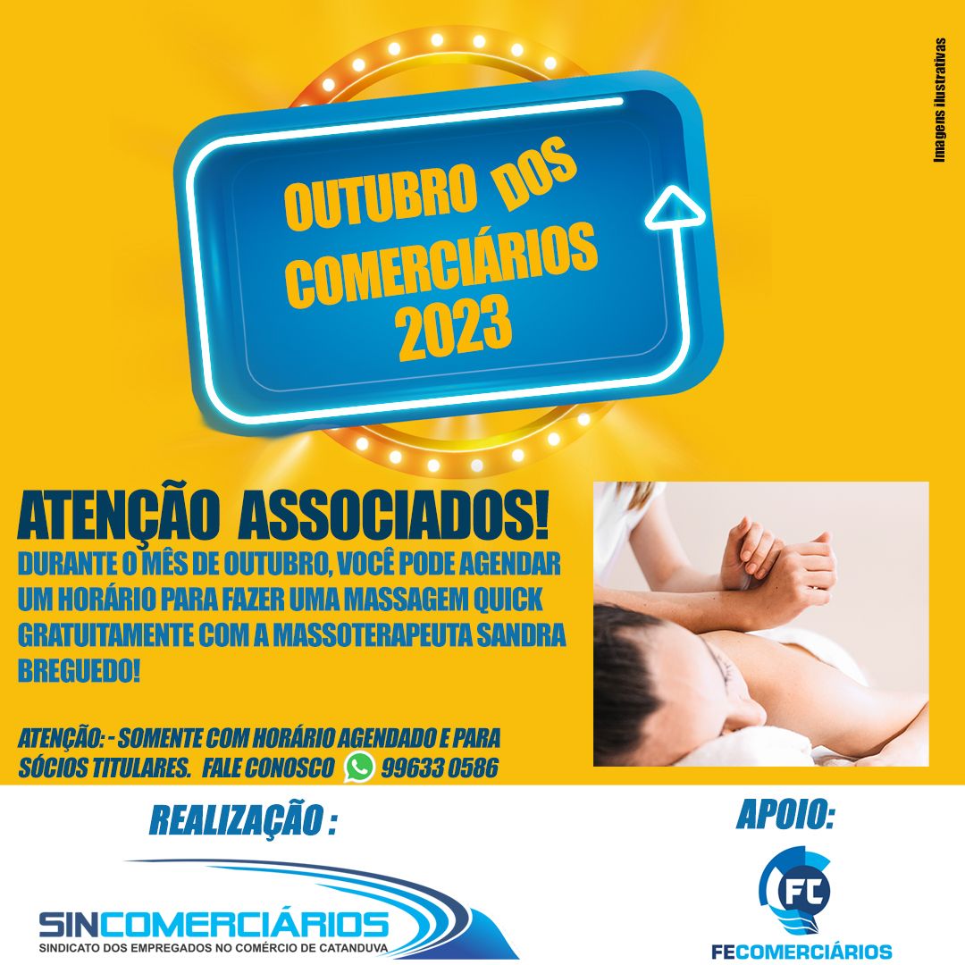 Sincomerciários oferecerá Massagem Quick grátis durante o Mês dos Comerciários